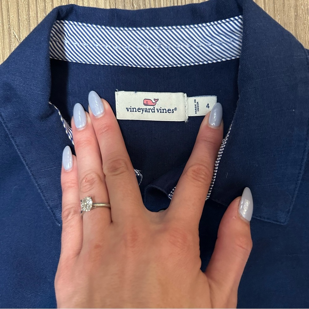 Vineyard Vines Blue Polo Collar Midi Dress - Picture 2 of 2